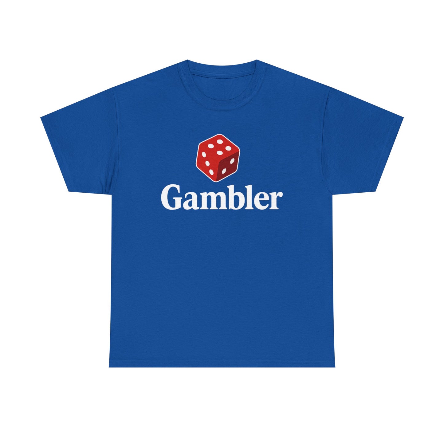 Gambler Unisex Heavy Cotton Tee, Casual Wear, Gift for Gamers, Dice Theme Shirt, Fun Gambling T-Shirt, Perfect for Game Nights