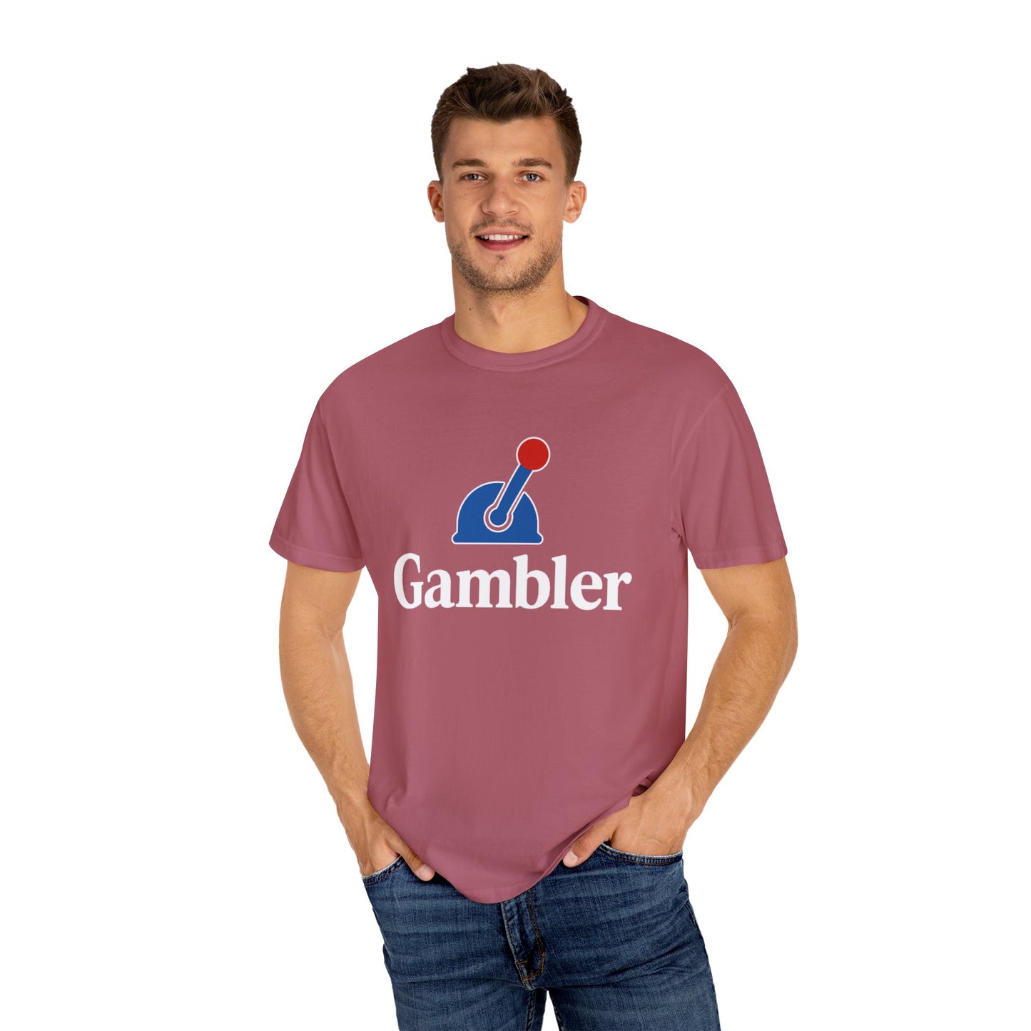 Gambler Slot Machine Shirt Unisex Garment-Dyed T-Shirt – Casual Wear, Gifts for Gamblers, Birthday, Fun Gaming Tee, Unique Style