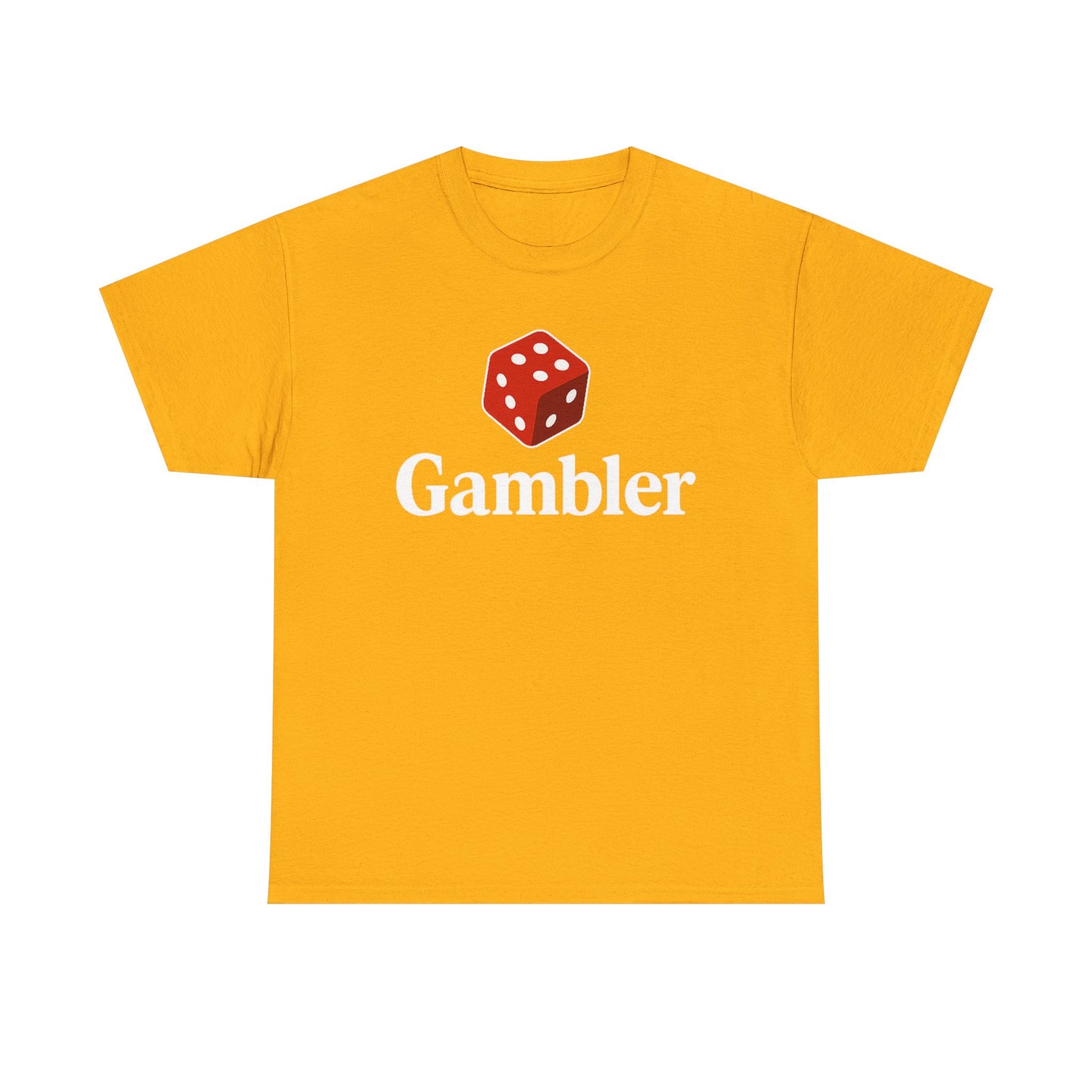 Gambler Unisex Heavy Cotton Tee, Casual Wear, Gift for Gamers, Dice Theme Shirt, Fun Gambling T-Shirt, Perfect for Game Nights
