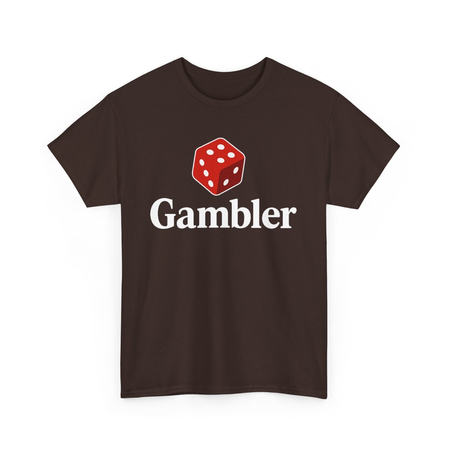 Gambler Unisex Heavy Cotton Tee, Casual Wear, Gift for Gamers, Dice Theme Shirt, Fun Gambling T-Shirt, Perfect for Game Nights