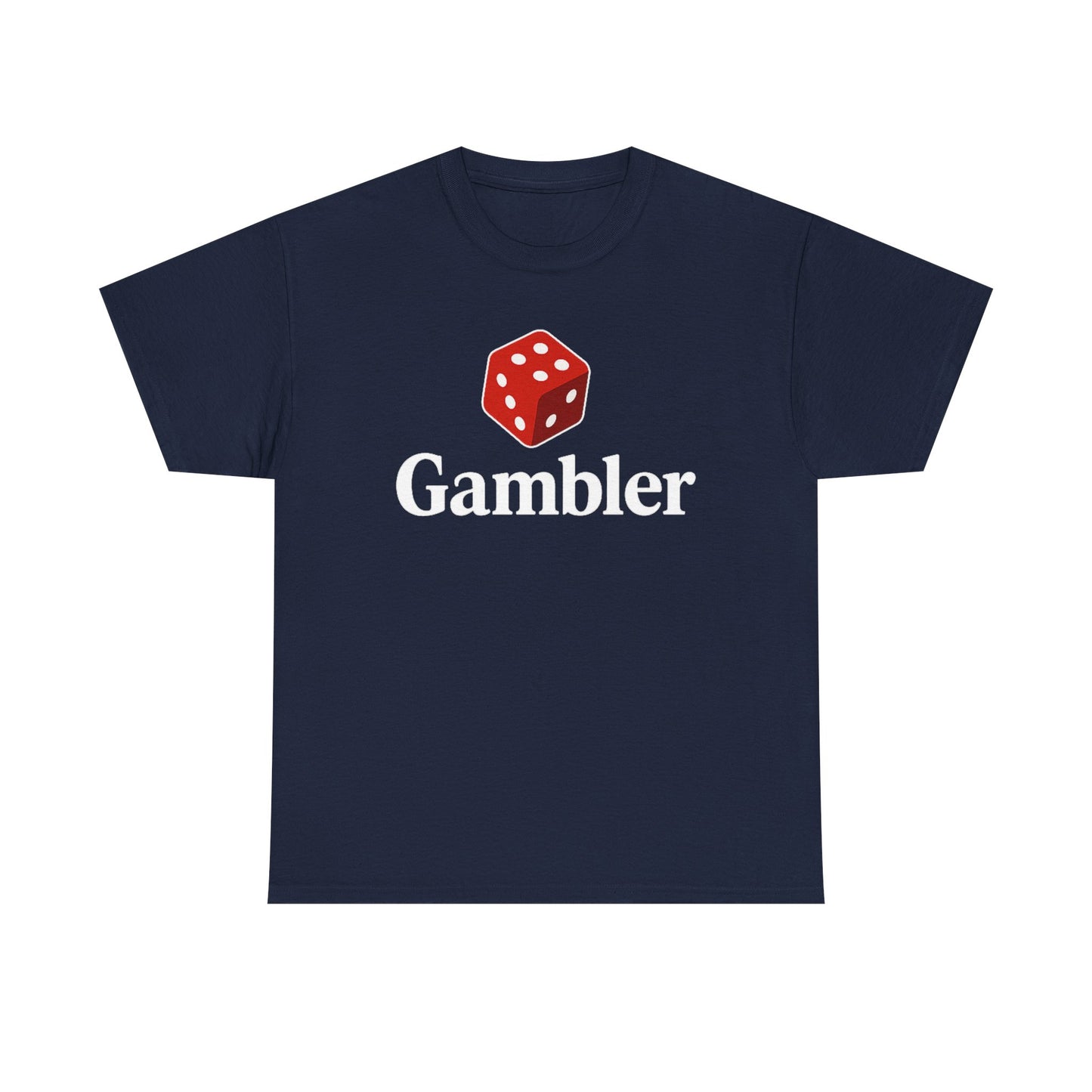 Gambler Unisex Heavy Cotton Tee, Casual Wear, Gift for Gamers, Dice Theme Shirt, Fun Gambling T-Shirt, Perfect for Game Nights