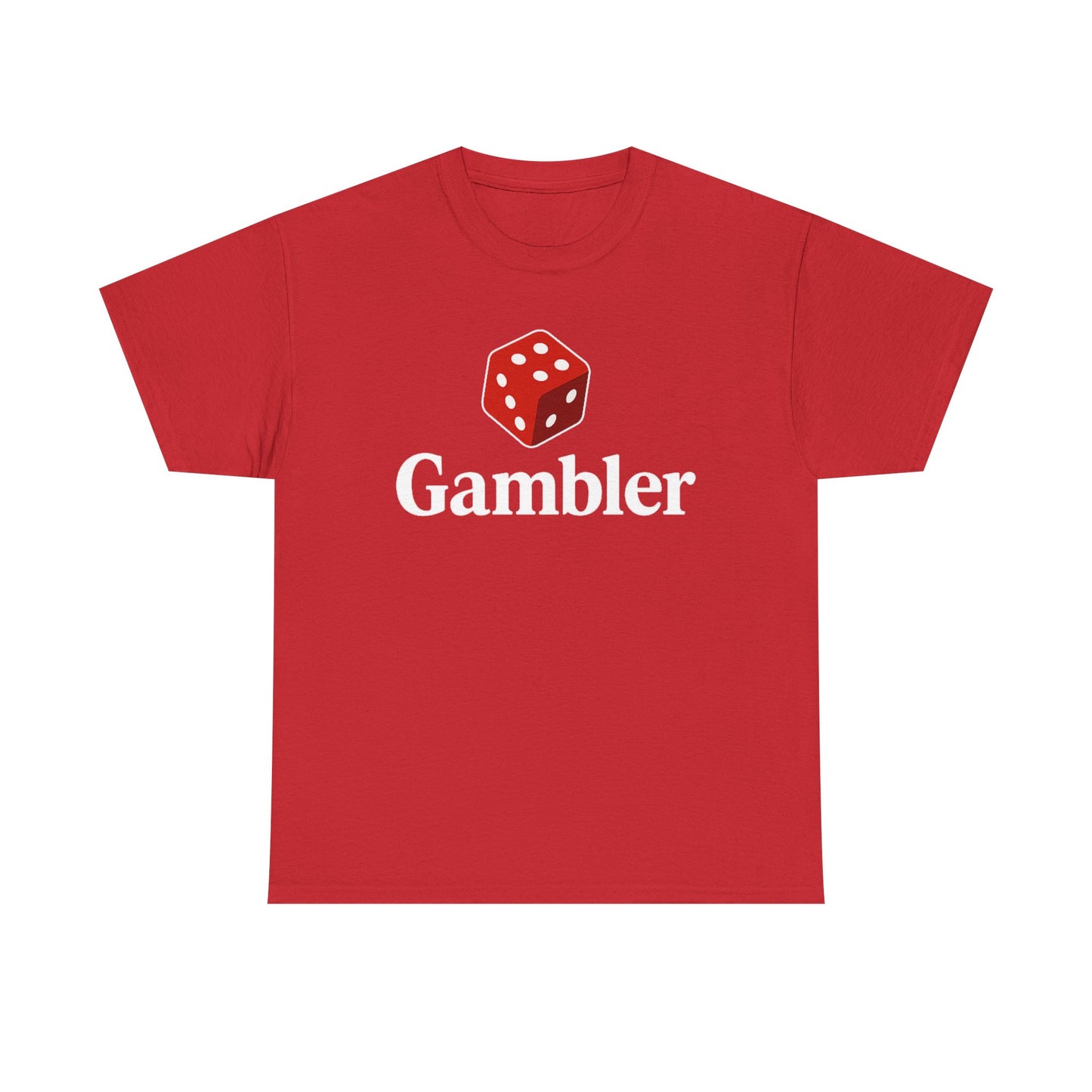 Gambler Unisex Heavy Cotton Tee, Casual Wear, Gift for Gamers, Dice Theme Shirt, Fun Gambling T-Shirt, Perfect for Game Nights