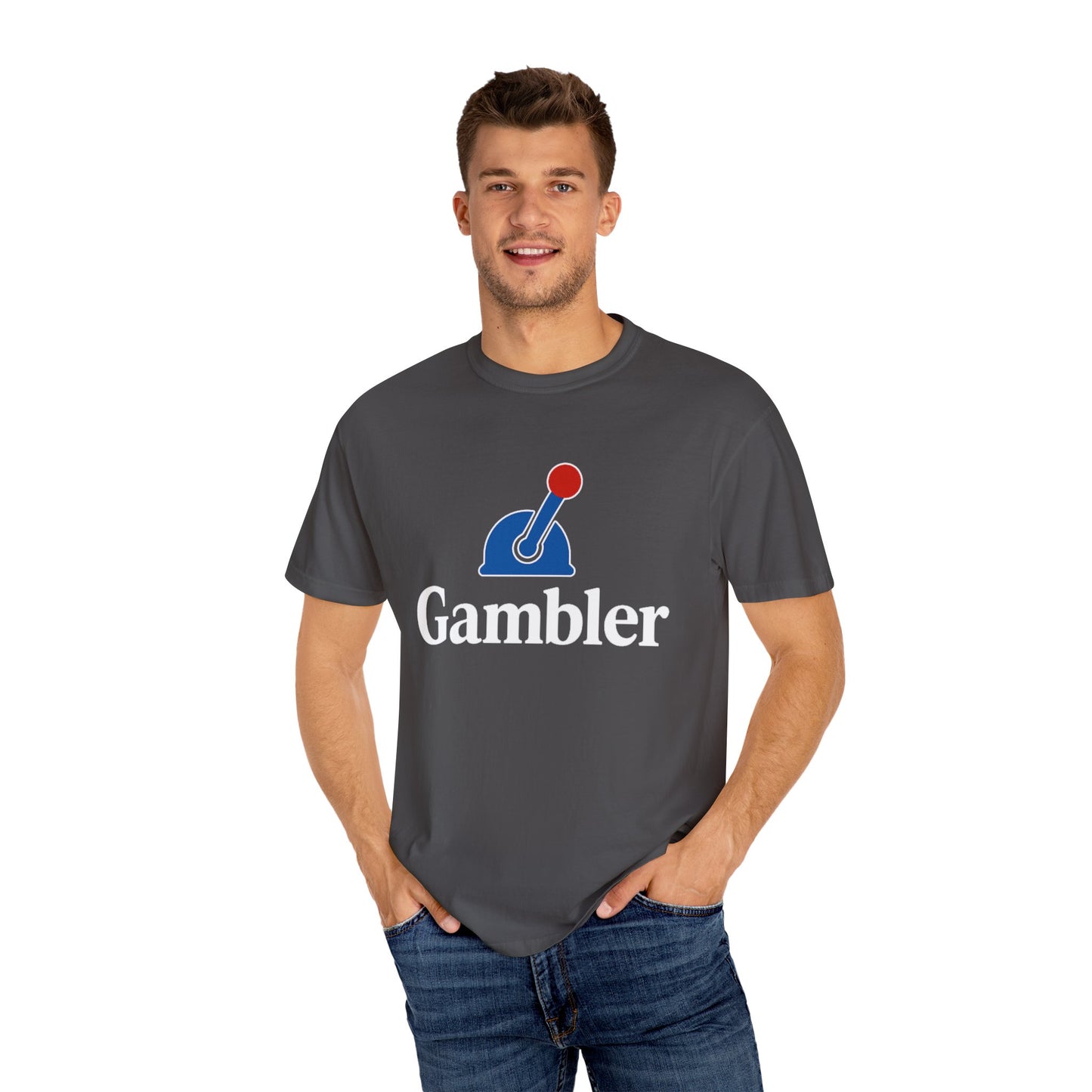 Gambler Slot Machine Shirt Unisex Garment-Dyed T-Shirt – Casual Wear, Gifts for Gamblers, Birthday, Fun Gaming Tee, Unique Style