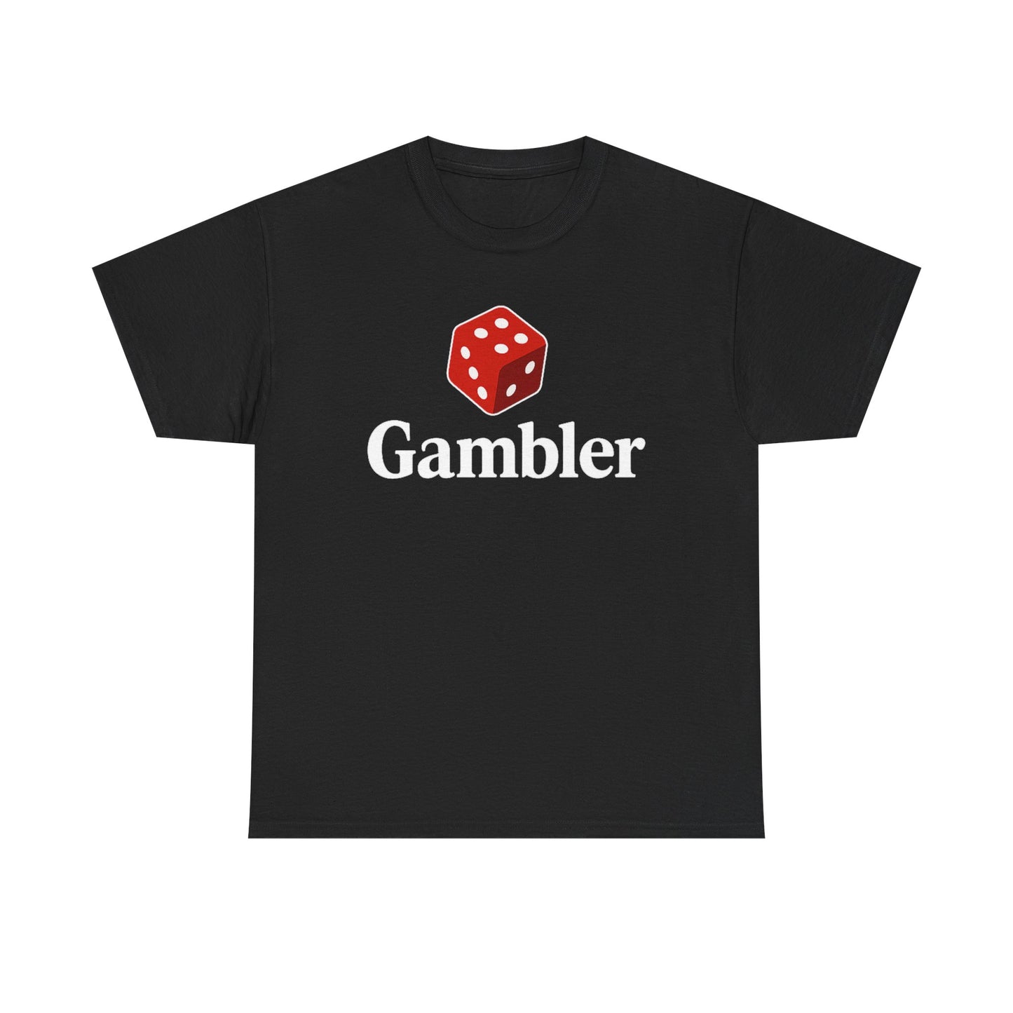 Gambler Unisex Heavy Cotton Tee, Casual Wear, Gift for Gamers, Dice Theme Shirt, Fun Gambling T-Shirt, Perfect for Game Nights