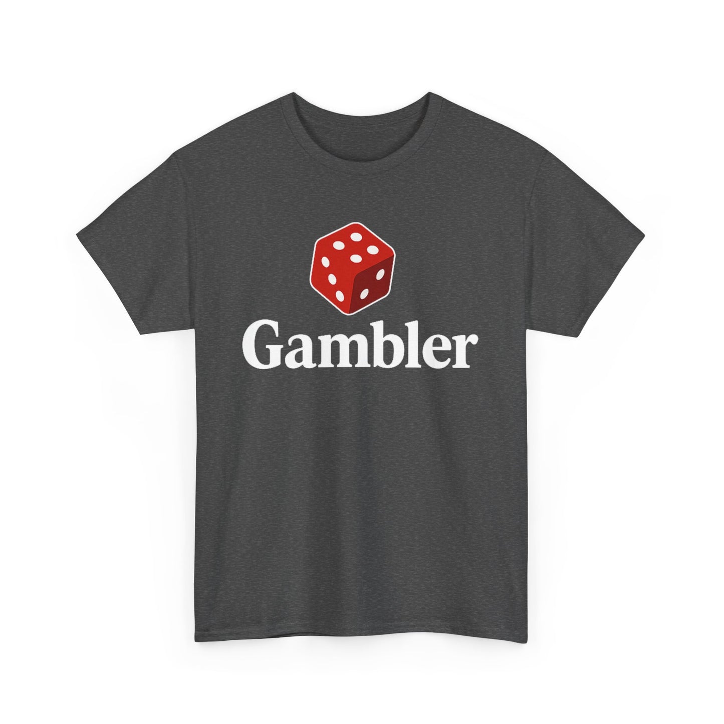 Gambler Unisex Heavy Cotton Tee, Casual Wear, Gift for Gamers, Dice Theme Shirt, Fun Gambling T-Shirt, Perfect for Game Nights