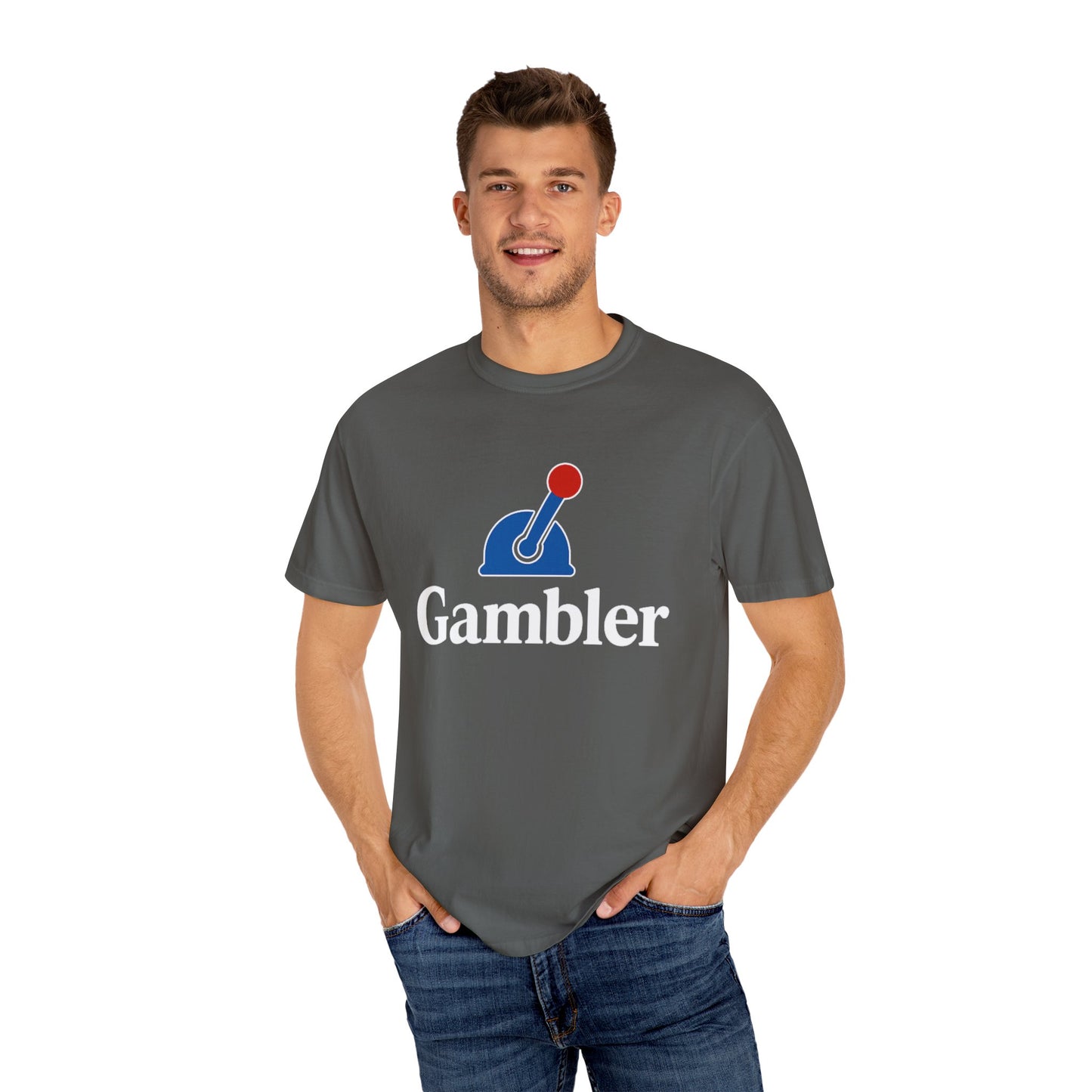 Gambler Slot Machine Shirt Unisex Garment-Dyed T-Shirt – Casual Wear, Gifts for Gamblers, Birthday, Fun Gaming Tee, Unique Style