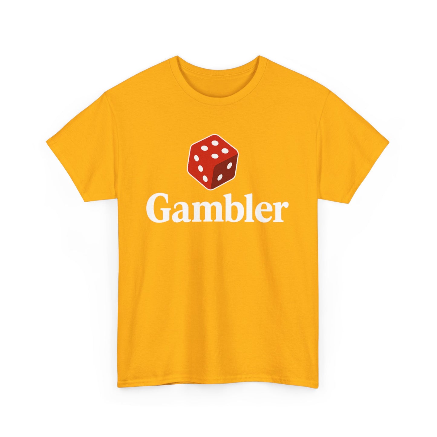 Gambler Unisex Heavy Cotton Tee, Casual Wear, Gift for Gamers, Dice Theme Shirt, Fun Gambling T-Shirt, Perfect for Game Nights