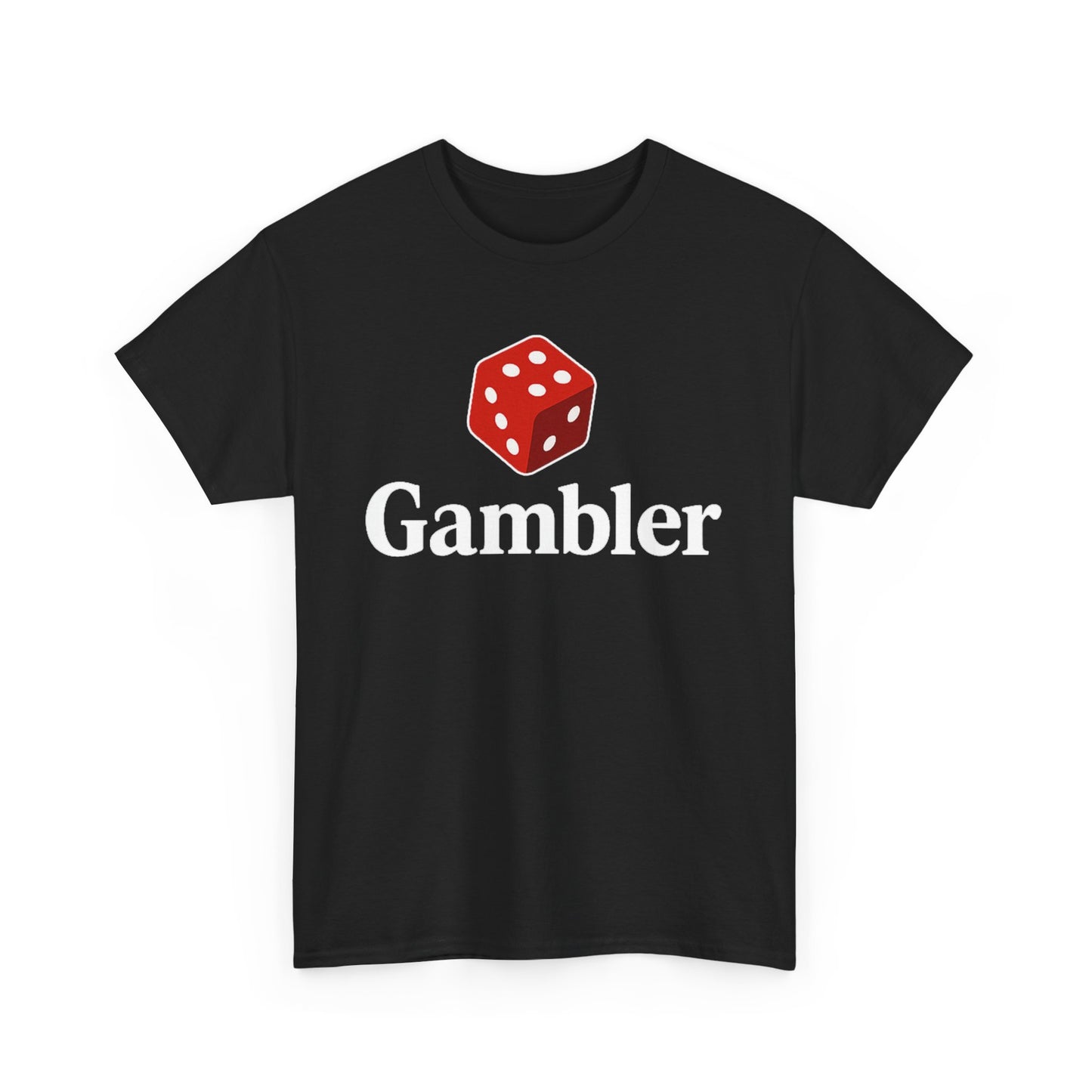 Gambler Unisex Heavy Cotton Tee, Casual Wear, Gift for Gamers, Dice Theme Shirt, Fun Gambling T-Shirt, Perfect for Game Nights