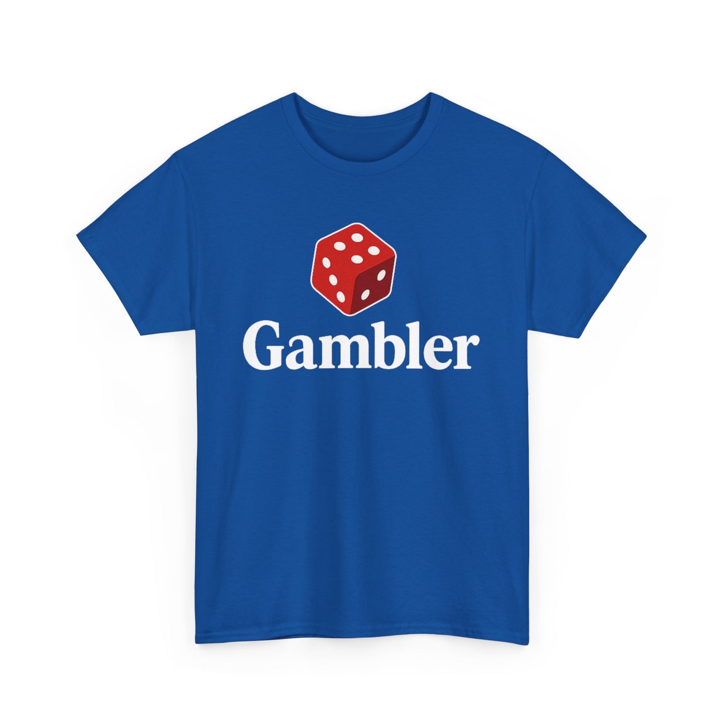 Gambler Unisex Heavy Cotton Tee, Casual Wear, Gift for Gamers, Dice Theme Shirt, Fun Gambling T-Shirt, Perfect for Game Nights
