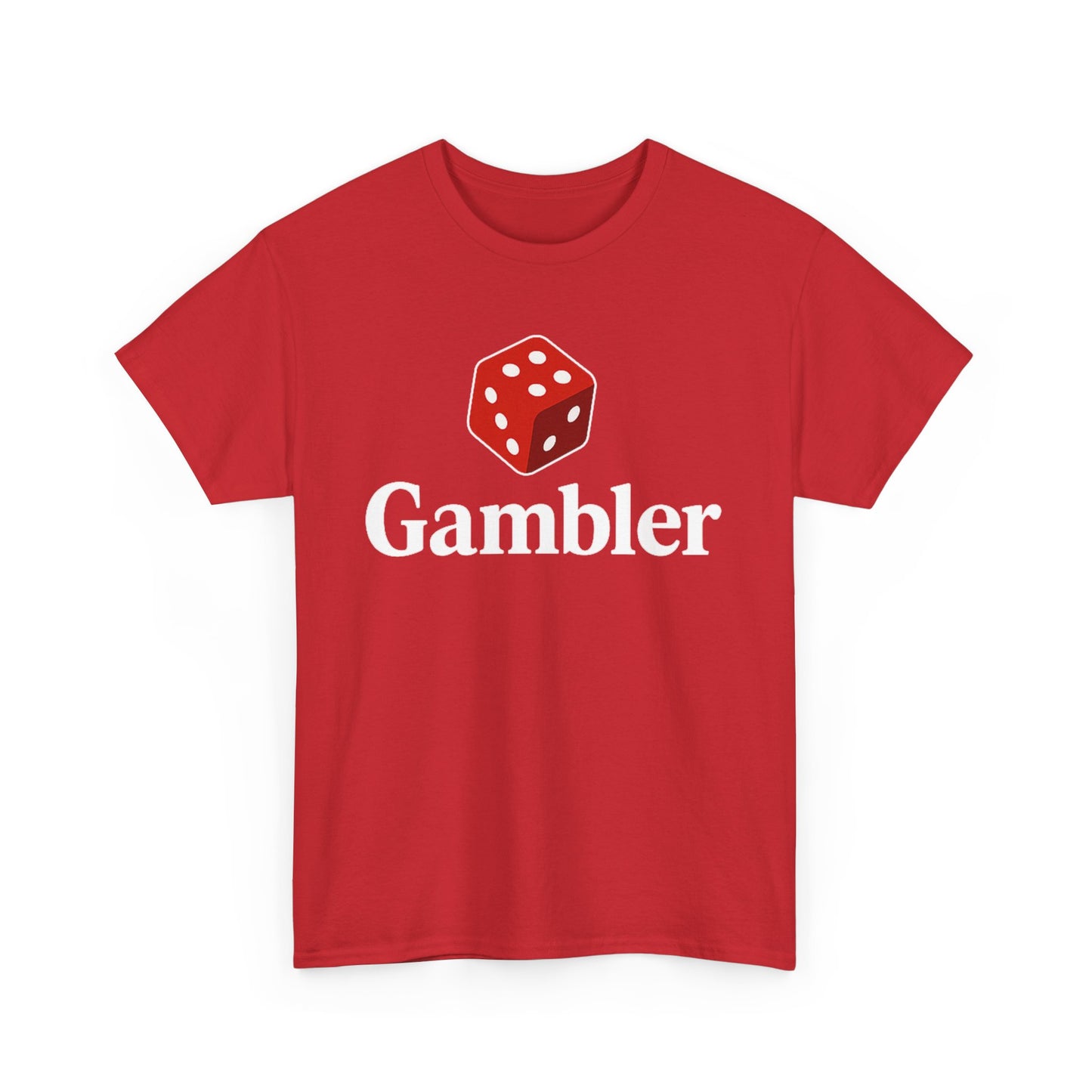 Gambler Unisex Heavy Cotton Tee, Casual Wear, Gift for Gamers, Dice Theme Shirt, Fun Gambling T-Shirt, Perfect for Game Nights