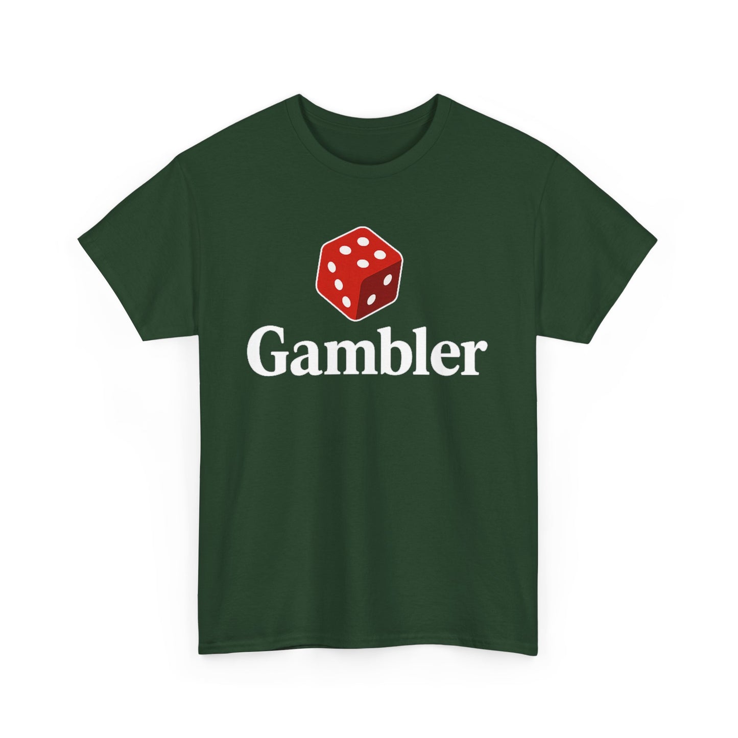 Gambler Unisex Heavy Cotton Tee, Casual Wear, Gift for Gamers, Dice Theme Shirt, Fun Gambling T-Shirt, Perfect for Game Nights