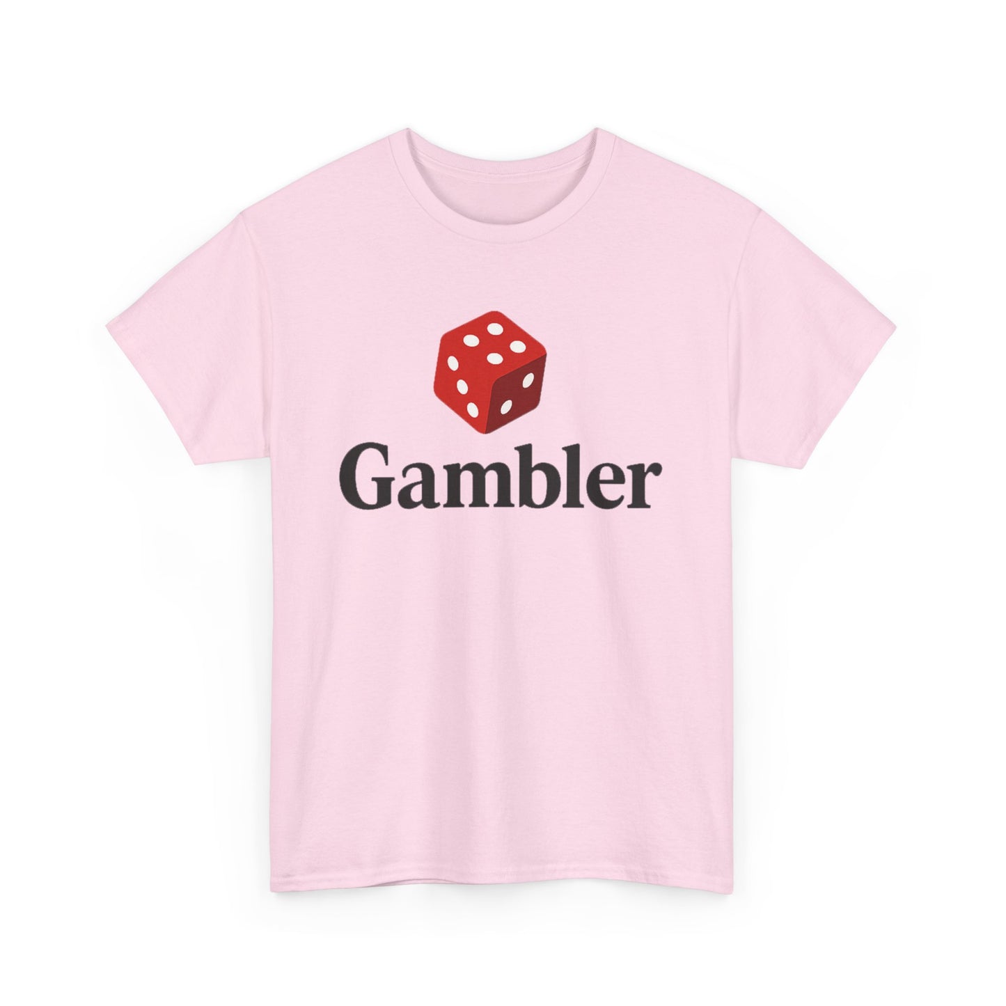 Gambler Unisex Heavy Cotton Tee, Casual T-Shirt for Gamblers, Gift for Poker Nights, Dice Print Cotton Shirt, Fun Gambling Apparel