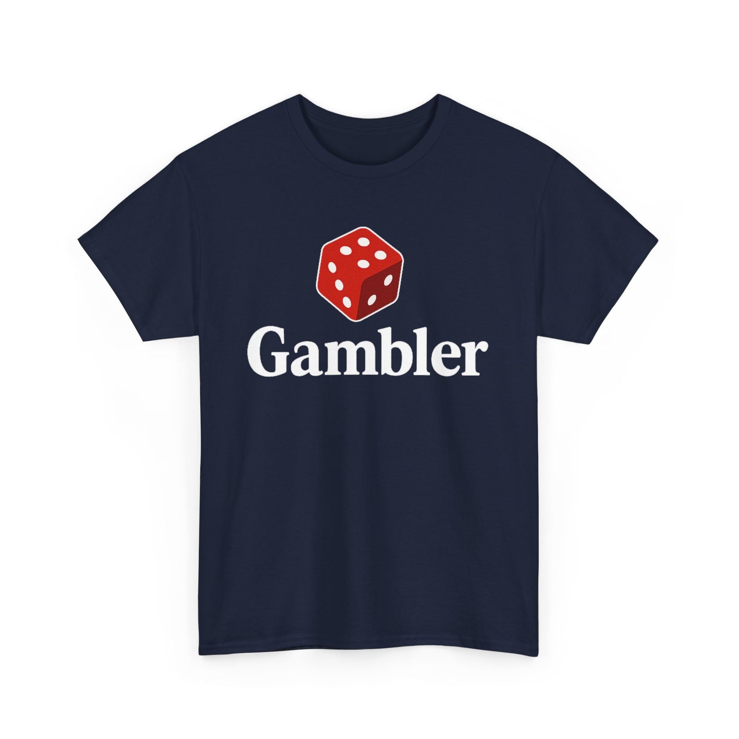 Gambler Unisex Heavy Cotton Tee, Casual Wear, Gift for Gamers, Dice Theme Shirt, Fun Gambling T-Shirt, Perfect for Game Nights