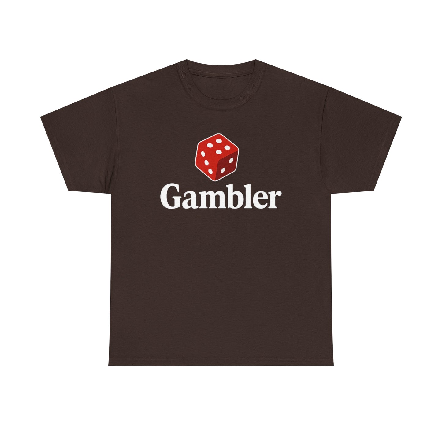 Gambler Unisex Heavy Cotton Tee, Casual Wear, Gift for Gamers, Dice Theme Shirt, Fun Gambling T-Shirt, Perfect for Game Nights