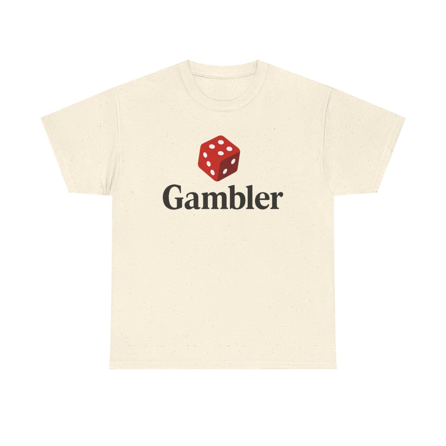 Gambler Unisex Heavy Cotton Tee, Casual T-Shirt for Gamblers, Gift for Poker Nights, Dice Print Cotton Shirt, Fun Gambling Apparel