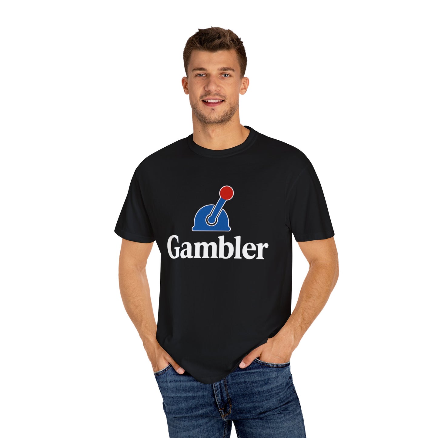 Gambler Slot Machine Shirt Unisex Garment-Dyed T-Shirt – Casual Wear, Gifts for Gamblers, Birthday, Fun Gaming Tee, Unique Style