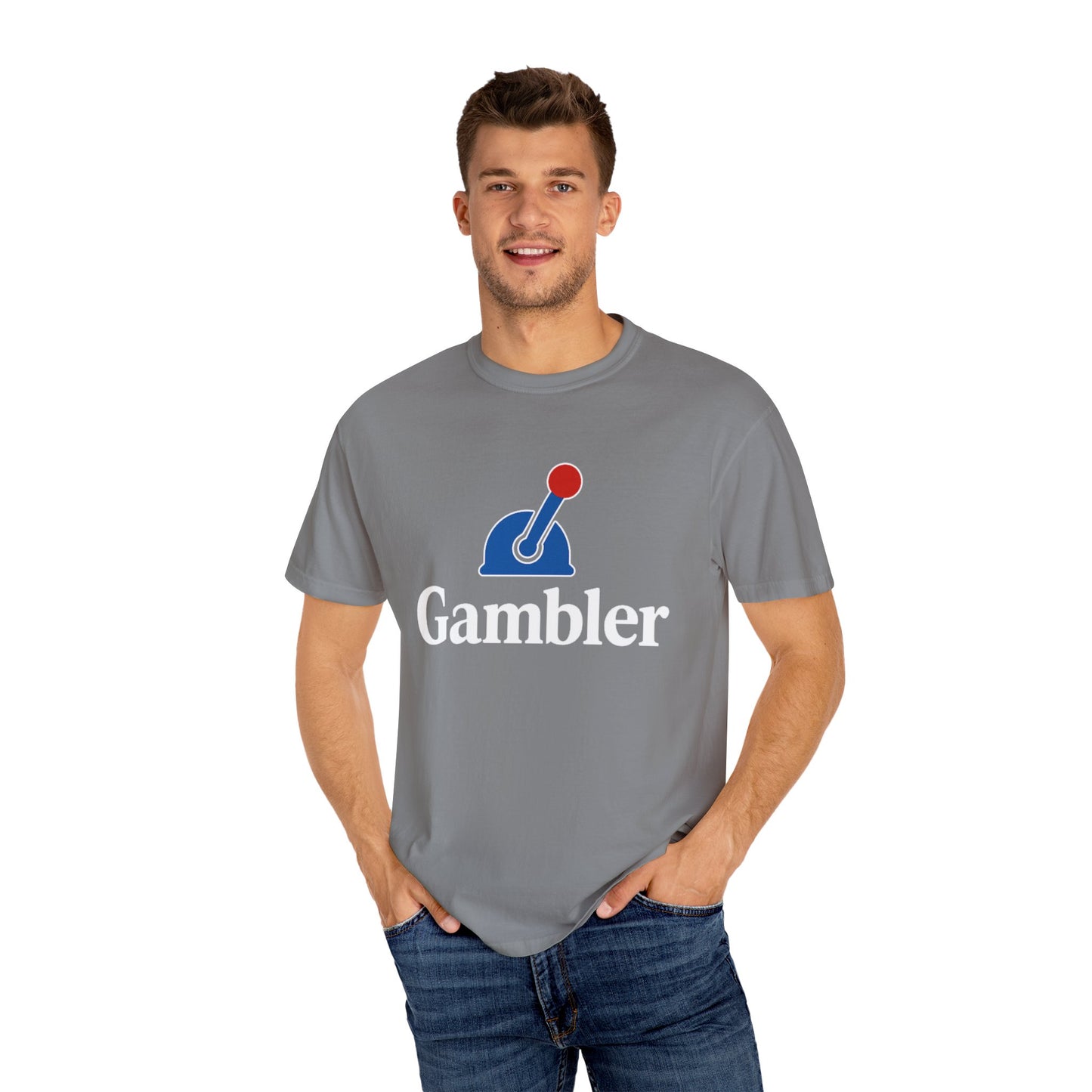 Gambler Slot Machine Shirt Unisex Garment-Dyed T-Shirt – Casual Wear, Gifts for Gamblers, Birthday, Fun Gaming Tee, Unique Style