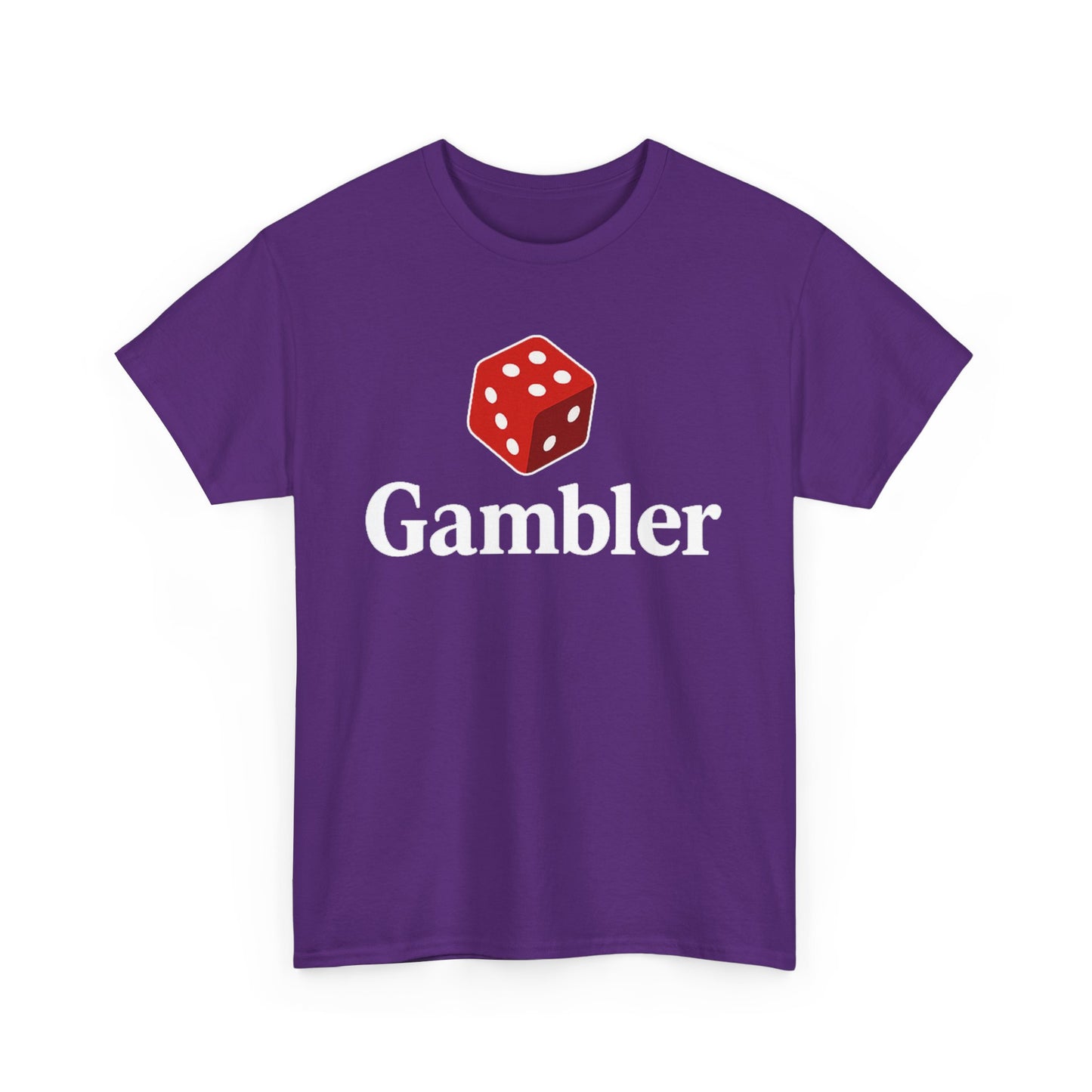 Gambler Unisex Heavy Cotton Tee, Casual Wear, Gift for Gamers, Dice Theme Shirt, Fun Gambling T-Shirt, Perfect for Game Nights
