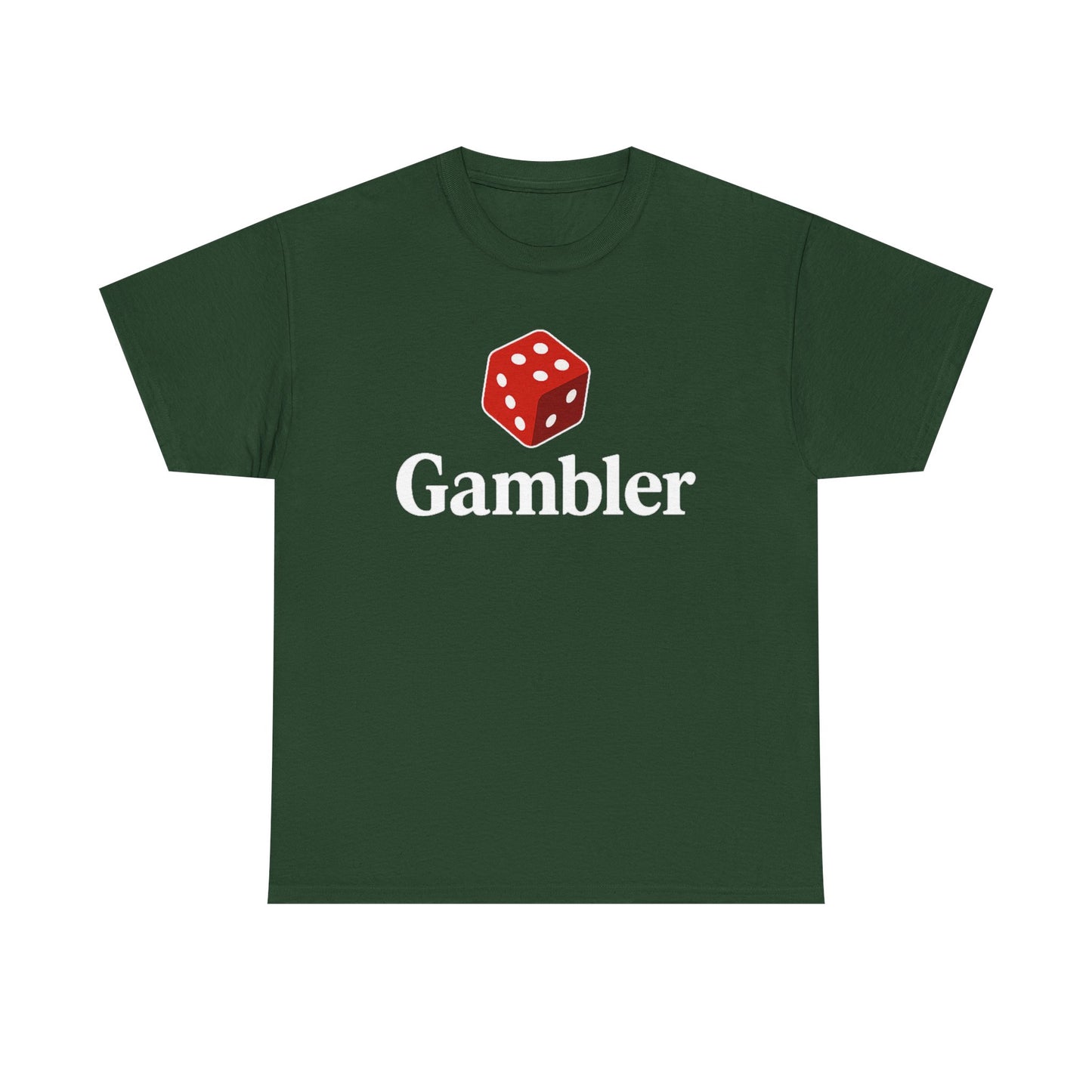 Gambler Unisex Heavy Cotton Tee, Casual Wear, Gift for Gamers, Dice Theme Shirt, Fun Gambling T-Shirt, Perfect for Game Nights
