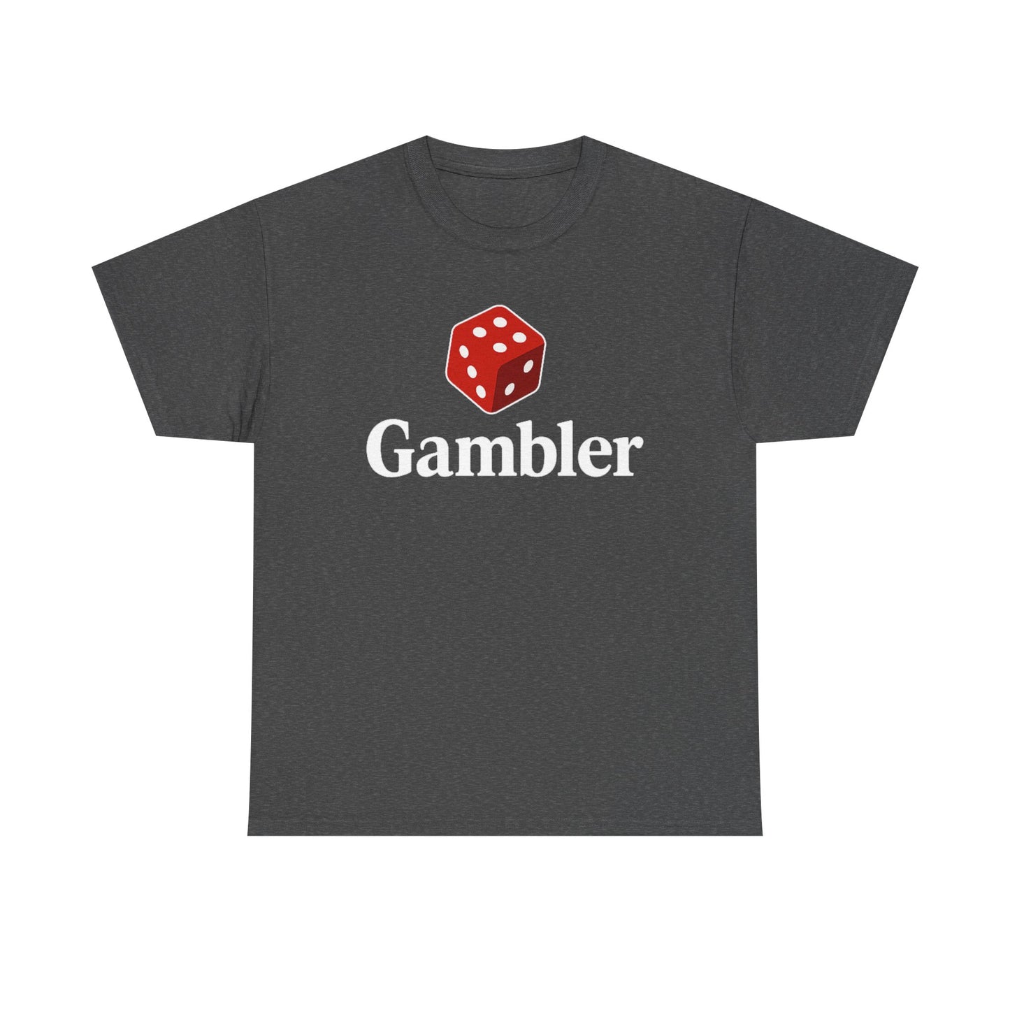 Gambler Unisex Heavy Cotton Tee, Casual Wear, Gift for Gamers, Dice Theme Shirt, Fun Gambling T-Shirt, Perfect for Game Nights