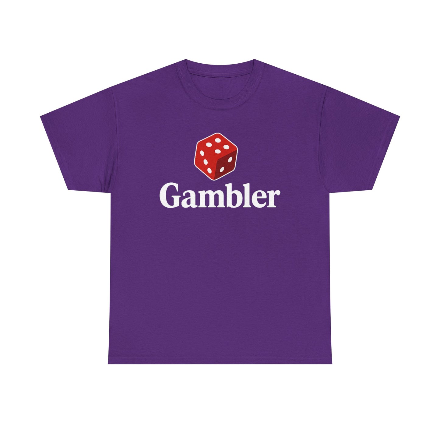 Gambler Unisex Heavy Cotton Tee, Casual Wear, Gift for Gamers, Dice Theme Shirt, Fun Gambling T-Shirt, Perfect for Game Nights