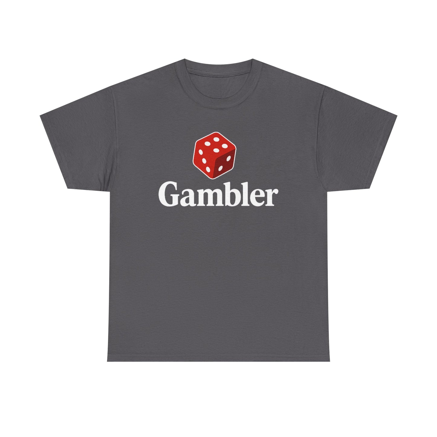 Gambler Unisex Heavy Cotton Tee, Casual Wear, Gift for Gamers, Dice Theme Shirt, Fun Gambling T-Shirt, Perfect for Game Nights