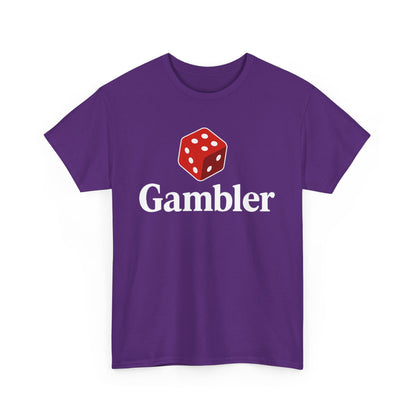 Gambler Unisex Heavy Cotton Tee, Casual Wear, Gift for Gamers, Dice Theme Shirt, Fun Gambling T-Shirt, Perfect for Game Nights